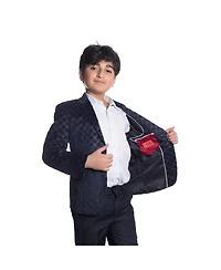 Elie Balleh Toddler Navy Slim Fit Gingham Blazer