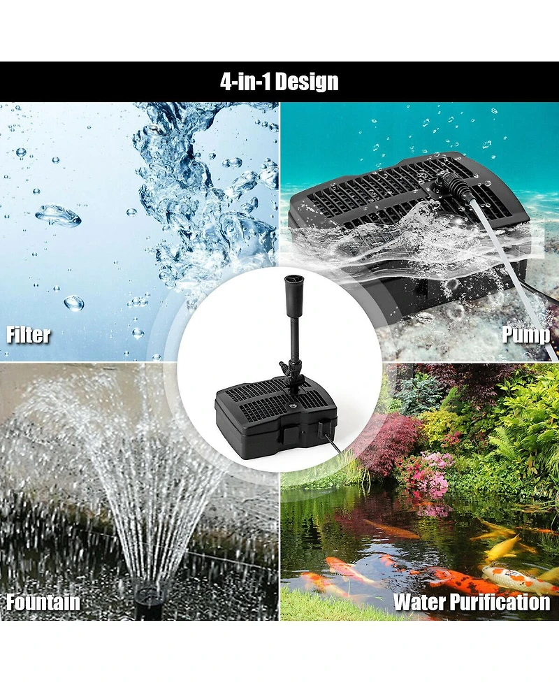 All-in-One 660 Gph Pond Filter Pump with Sterilizer and Fountain Jet