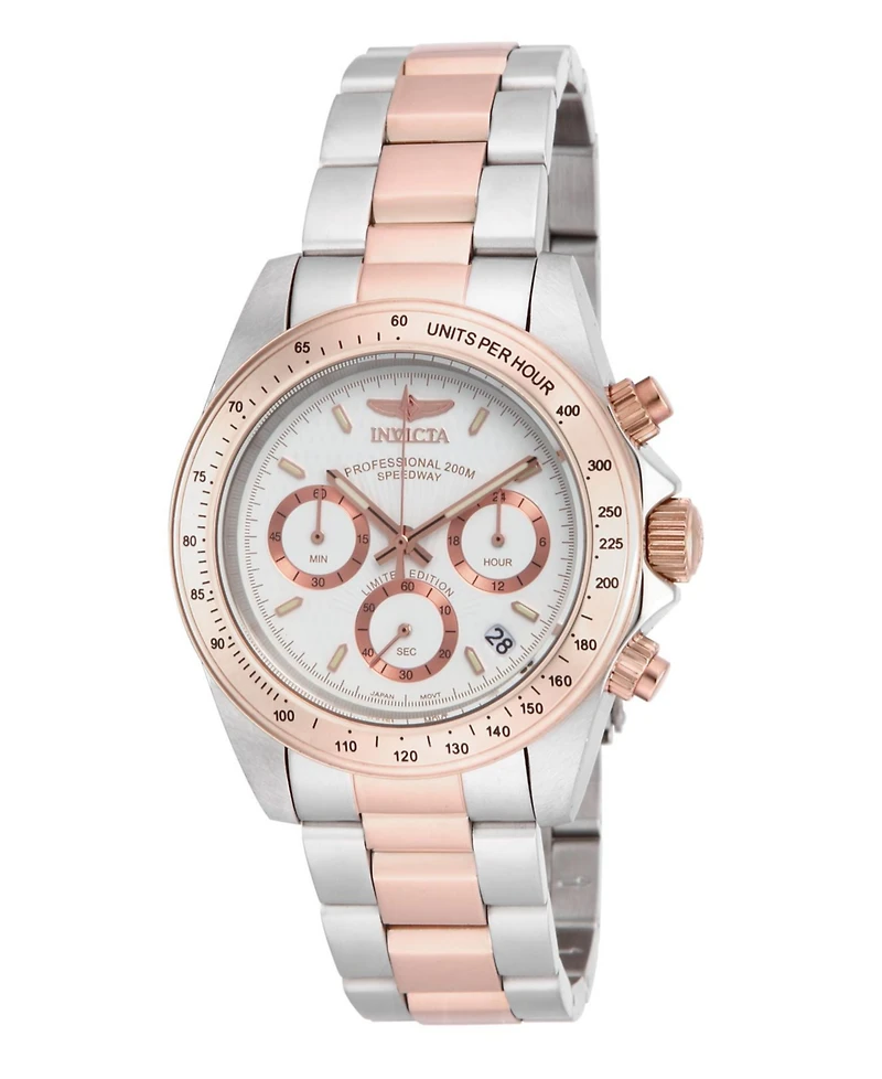Invicta Men's ILE6932A Speedway Quartz Chronograph Metallic White Dial Watch