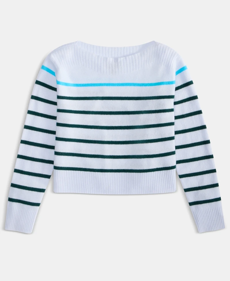 Charter Club Women's 100% Cashmere Pop Stripe Boat-Neck Sweater, Macy's Exclusive