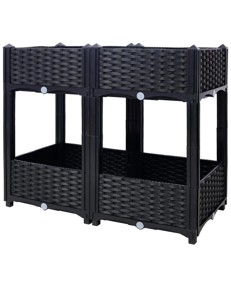 Streamdale Elevated Planter Bed with Drainage, 31.5"x15.7"x27.7