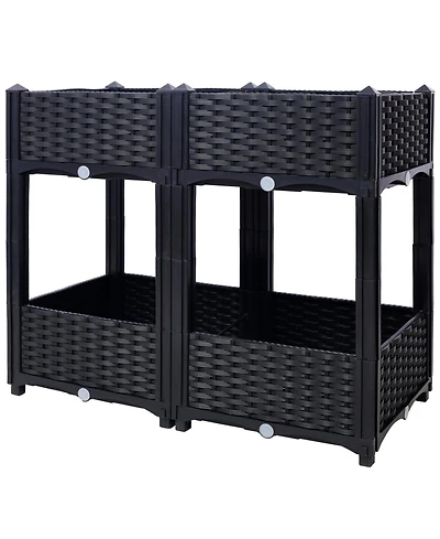 Streamdale Elevated Planter Bed with Drainage, 31.5"x15.7"x27.7