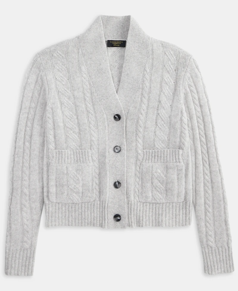 Charter Club Women's 100% Cashmere Cable-Knit Cropped Cardigan Sweater, Macy's Exclusive