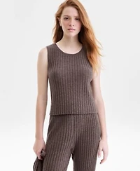 Charter Club Womens 100 Cashmere Ribbed Sleeveless Sweater Pxs Xxl Macys Exclusive