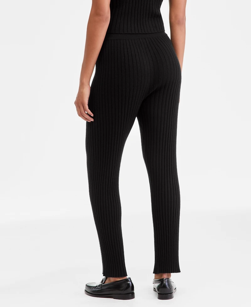 Charter Club Women's 100% Cashmere Ribbed Pull-On Pants, Macy's Exclusive
