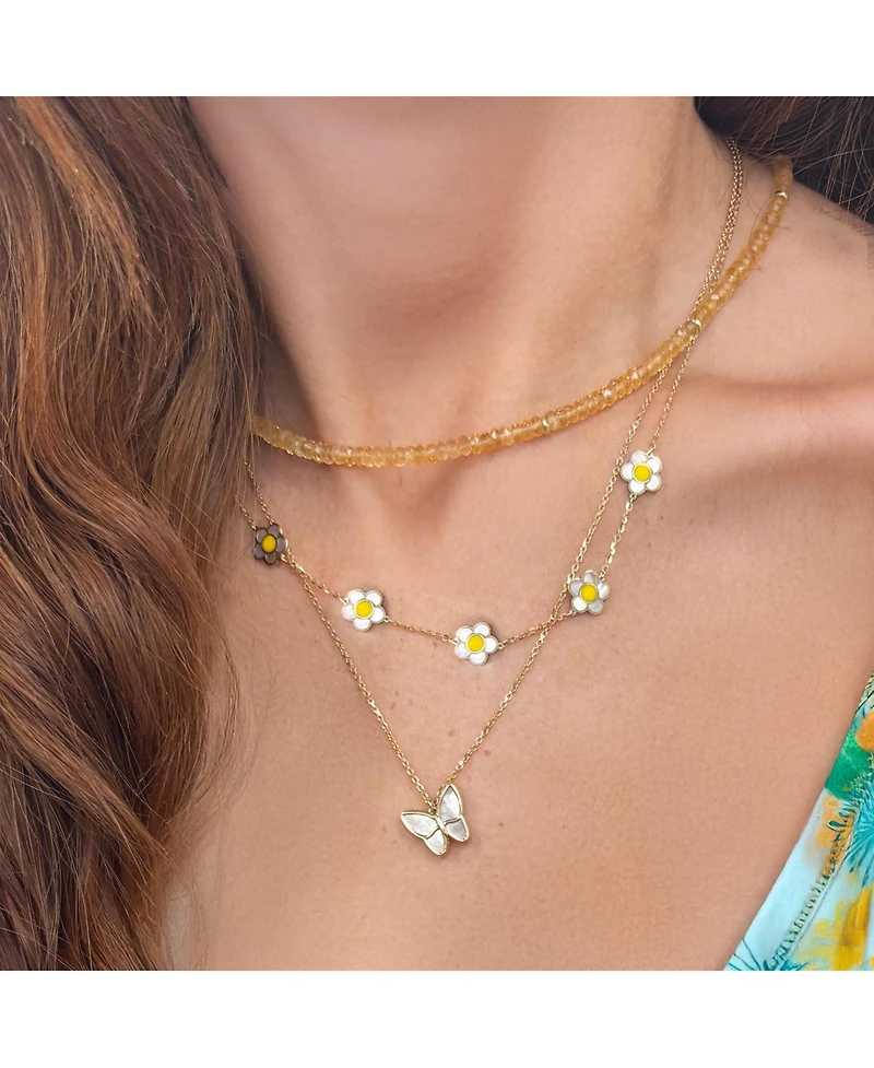 The Lovery Citrine Bead Necklace 14K Gold