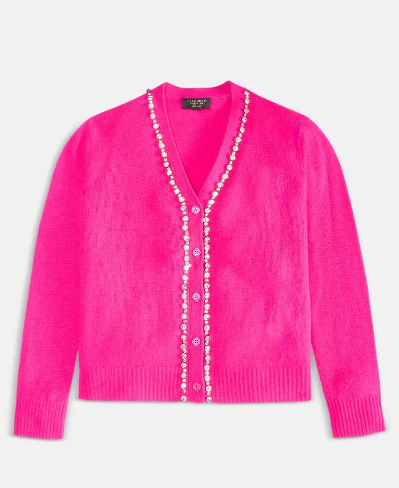 Charter Club Women's 100% Cashmere V-Neck Rhinestone Cardigan, Macy's Exclusive