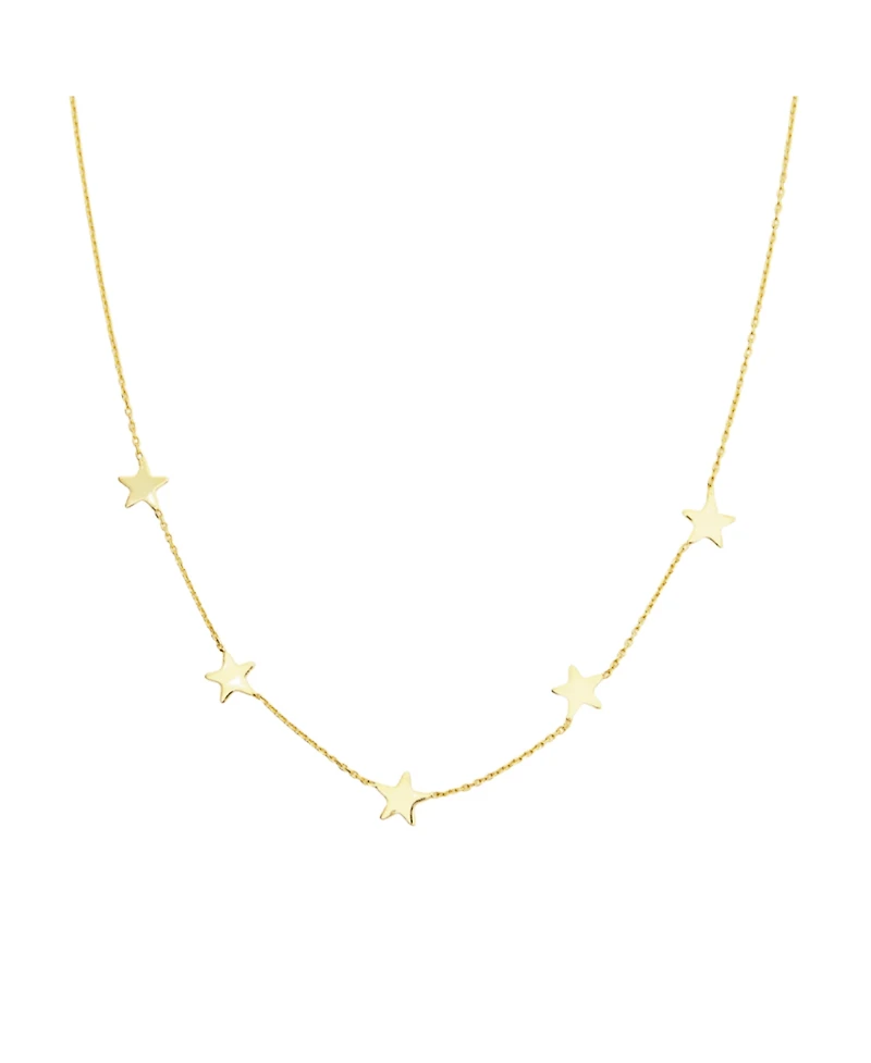 Spero London Star Sterling Silver Station Necklace