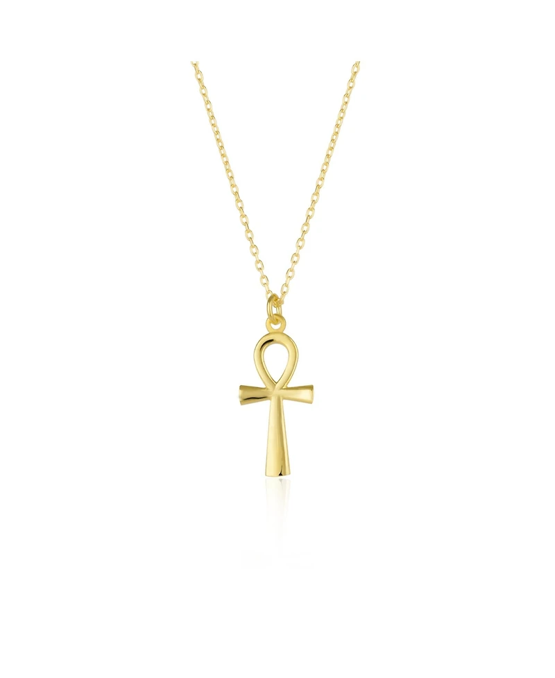 Spero London Sterling Silver Egyptian Ankh Necklace