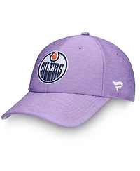Fanatics Men's Heather Purple Edmonton Oilers 2020 Hockey Fights Cancer Adjustable Hat