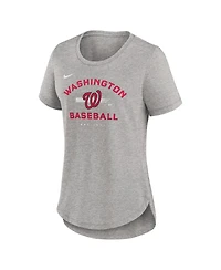 Nike Women's Heather Gray Washington Nationals Hot Prospect Tri-Blend T-Shirt