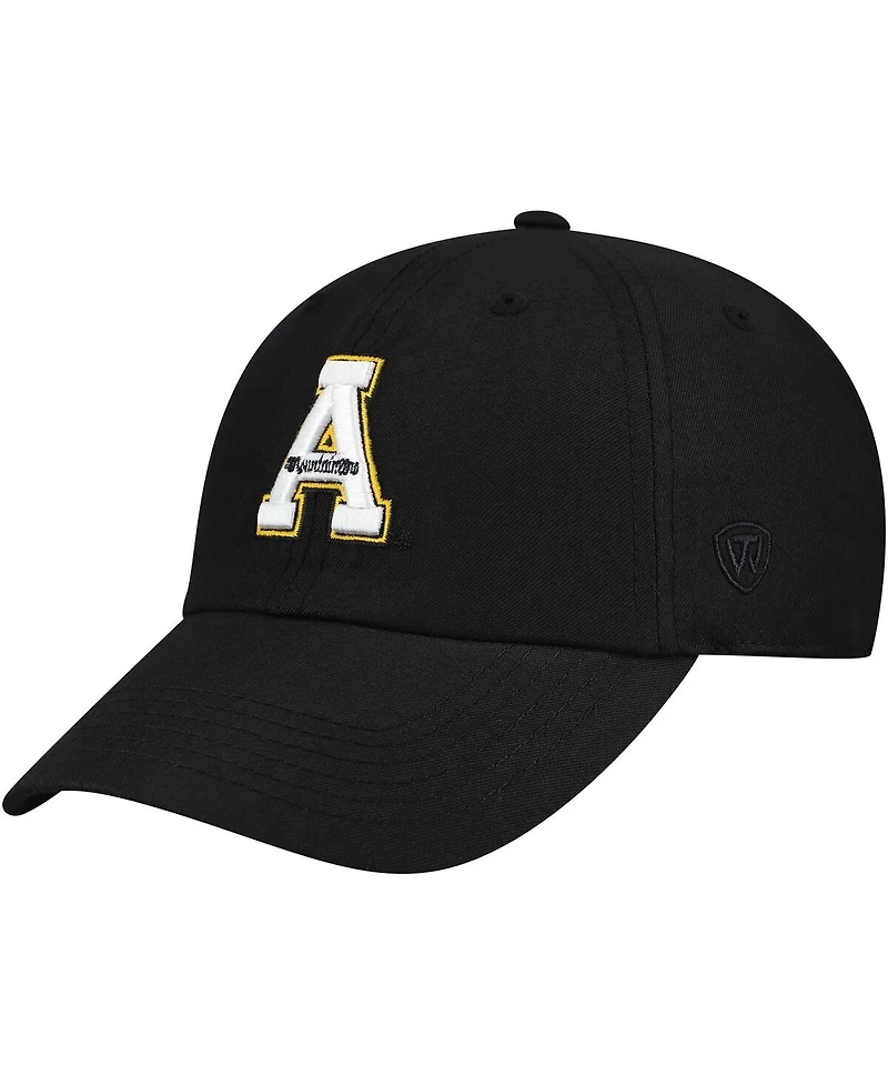 Top of the World Men's Black Appalachian State Mountaineers Staple Adjustable Hat