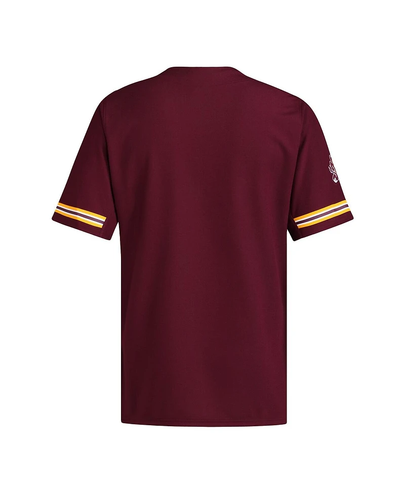 Adidas Men's Maroon Arizona State Sun Devils Reversible Retro Full-Button Baseball Jersey
