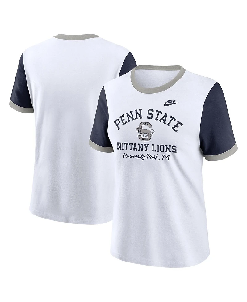 Nike Women's White Penn State Nittany Lions Legacy Fundamental Expression Tri-Blend T-Shirt