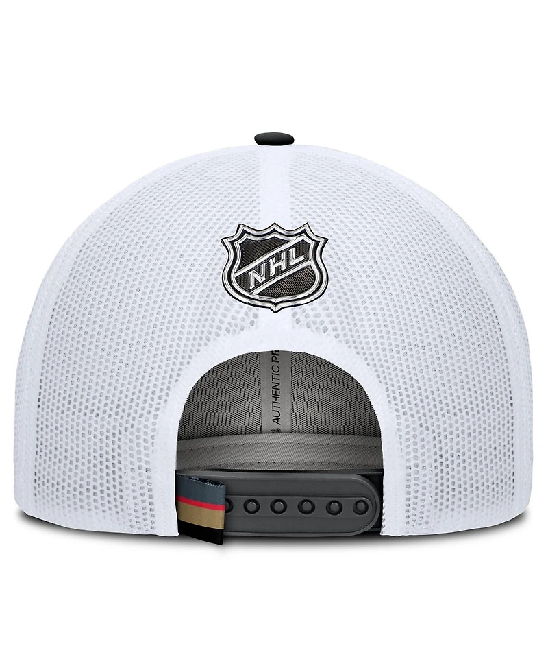 Fanatics Men's Gray/White Vegas Golden Knights Authentic Pro Rink Trucker Hat