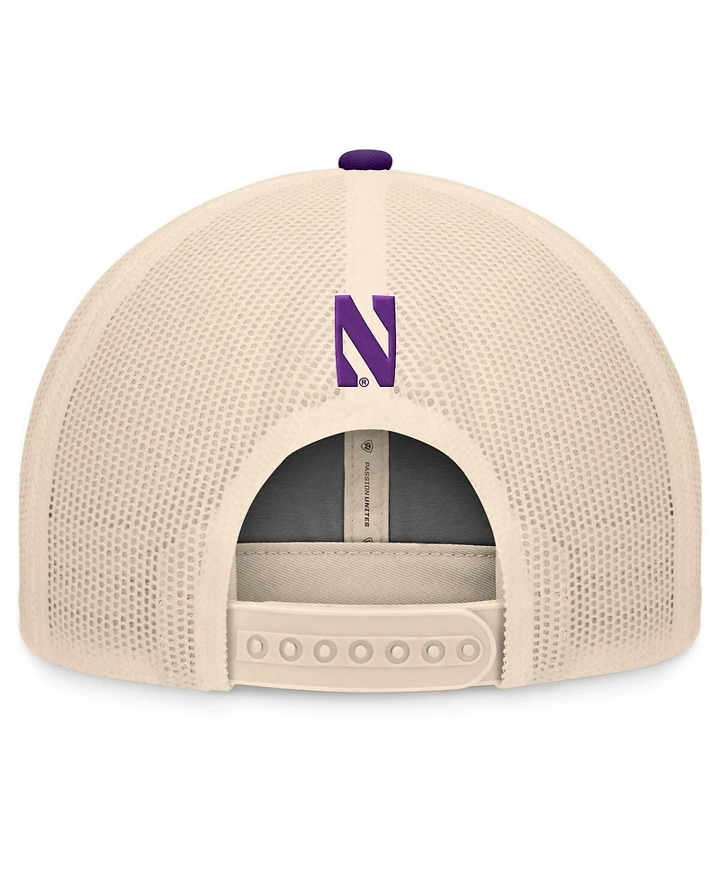 Top of the World Men's Purple/Natural Northwestern Wildcats Bennett Trucker Adjustable Hat