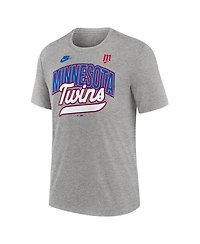 Nike Men's Heather Gray Minnesota Twins Cooperstown Collection Retro Tri-Blend T-Shirt