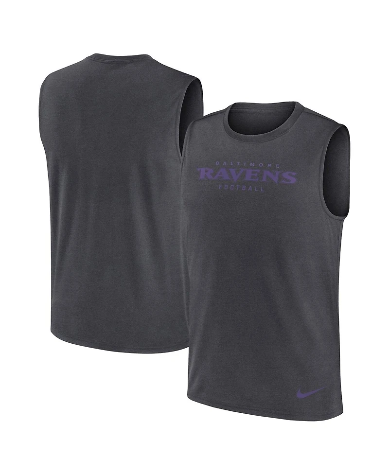 Nike Men's Charcoal Baltimore Ravens Primetime Legend Performance Muscle Tank Top