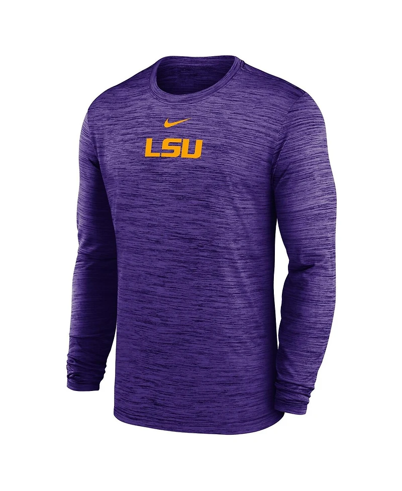 Nike Men's Purple Lsu Tigers 2025 Sideline Velocity Performance Long Sleeve T-Shirt