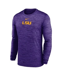 Nike Men's Purple Lsu Tigers 2025 Sideline Velocity Performance Long Sleeve T-Shirt