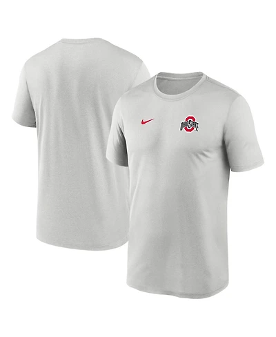 Nike Men's Gray Ohio State Buckeyes 2025 Sideline Small Logo Legend Performance T-Shirt
