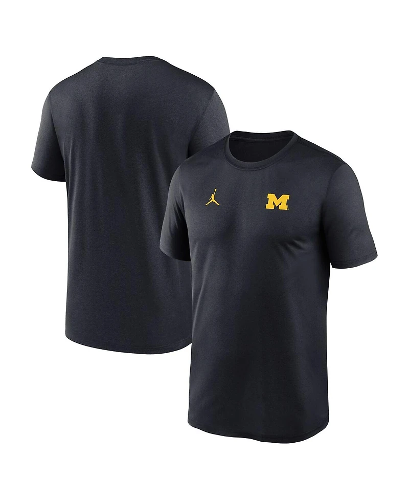 Jordan Men's Navy Michigan Wolverines 2025 Sideline Small Logo Legend Performance T-Shirt