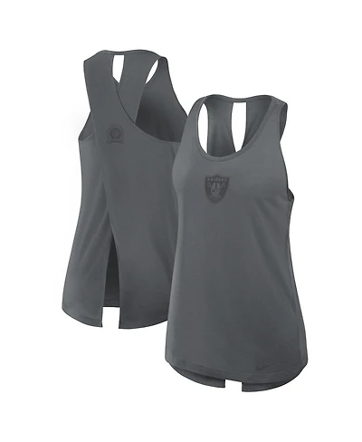 Nike Women's Gray Las Vegas Raiders Glory Crisscross Performance Tank Top