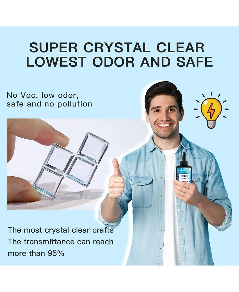 JDiction Uv Resin, 500g Upgrade Ultraviolet Epoxy Resin Crystal Clear Hard Glue Solar Cure Sunlight Activated Resin Kit for Handmade Jewelry, Diy Craf