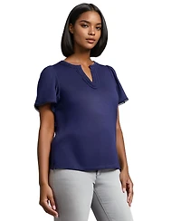 Jones New York Women's Split Neck Trim Top