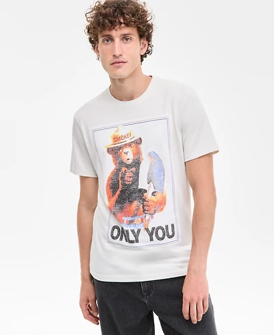 Sun + Stone Men's Short Sleeve Smokey The Bear Graphic T-Shirt, Exclusively at Macy's