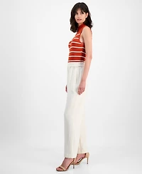 T Tahari Women's Pull-On High-Rise Wide-Leg Pants