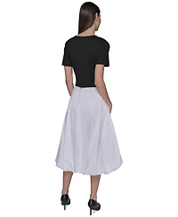 Karl Lagerfeld Paris Women's Bubble Skirt Midi Dress