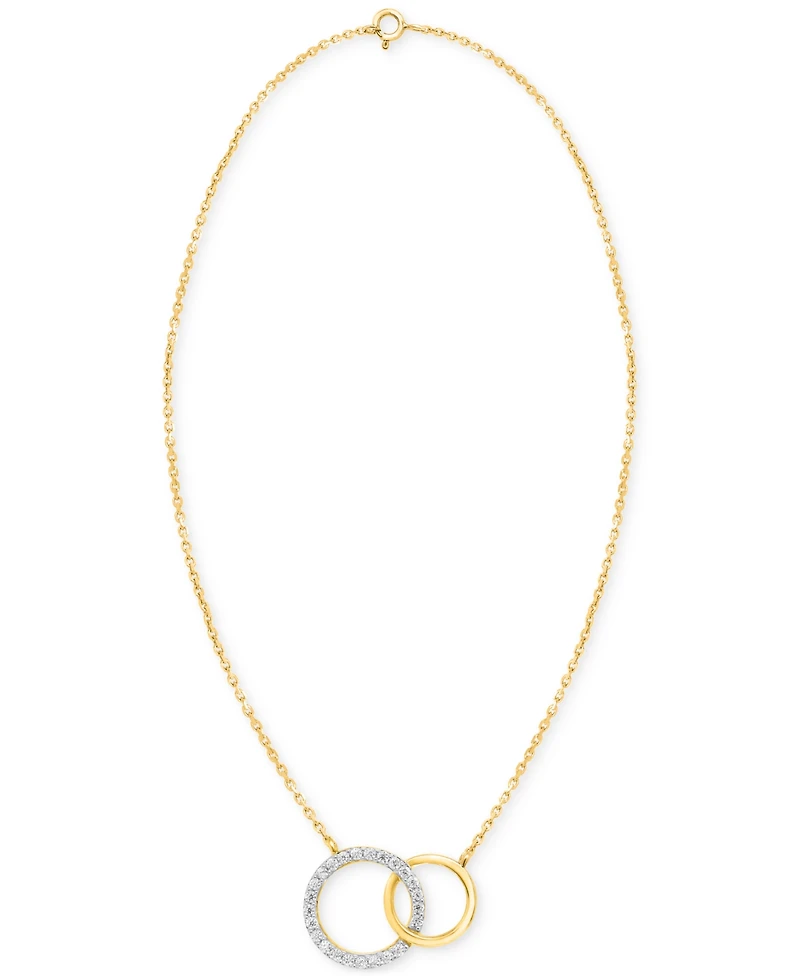 Diamond Interlocking Rings 18" Necklace (1/6 ct. t.w.) Sterling Silver