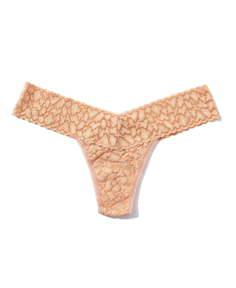 Hanky Panky Women's Leopard Lace Low Rise Thong Underwear 7I1051
