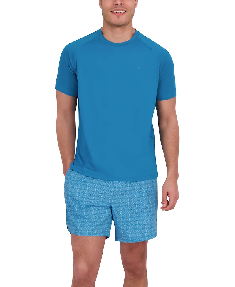 Spyder Men's Short Sleeve Waffle-Knit Crewneck Swim Shirt
