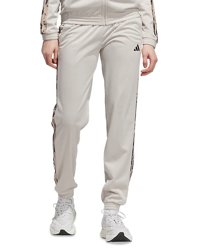 adidas Women's Animal-Print 3-Stripes Tricot Pants