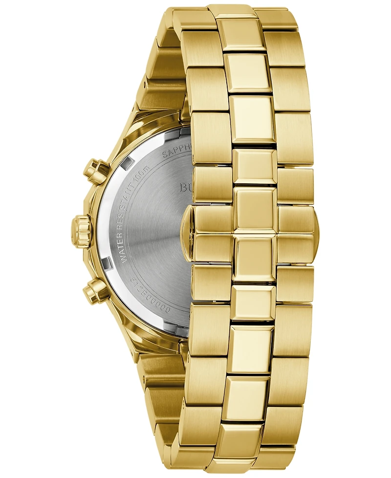 Bulova Men's Prestige Chronograph Gold-Tone Stainless Steel Bracelet Watch 40mm