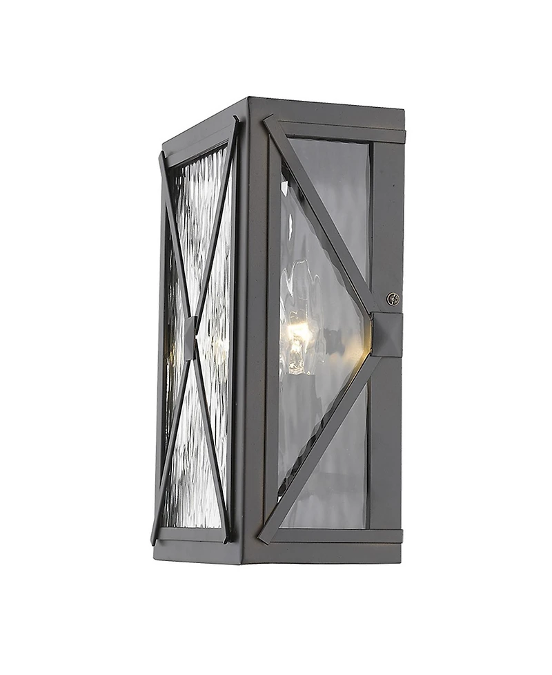 Burnished Cross Water Glass Outdoor Light – Decorative Outdoor Wall Fixture