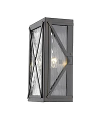 Burnished Cross Water Glass Outdoor Light – Decorative Outdoor Wall Fixture