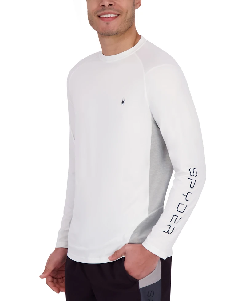 Spyder Men's Mixed Media Long Sleeve Rashguard Swim T-Shirt