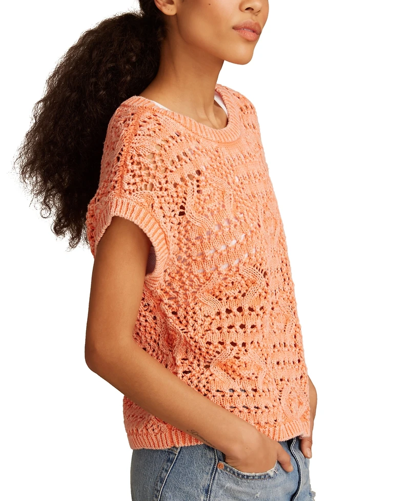 Lucky Brand Crochet Sweater Vest