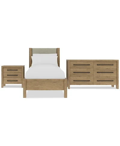 Davie 3-Pc. Twin Set (Upholstered Bed