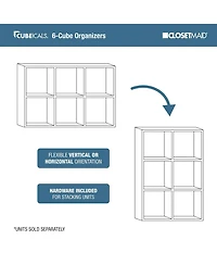 Closetmaid Decorative Home Stackable 6 Cube Cubeicals Organizer Storage