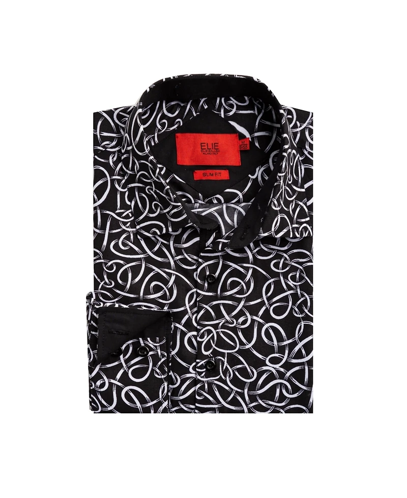 Elie Balleh Big Boys Slim Fit Swirl Print Button-Down Shirt