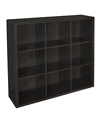 ClosetMaid 9 Cube Storage Shelf Bookshelf Home Organizer with Back Panel, Black