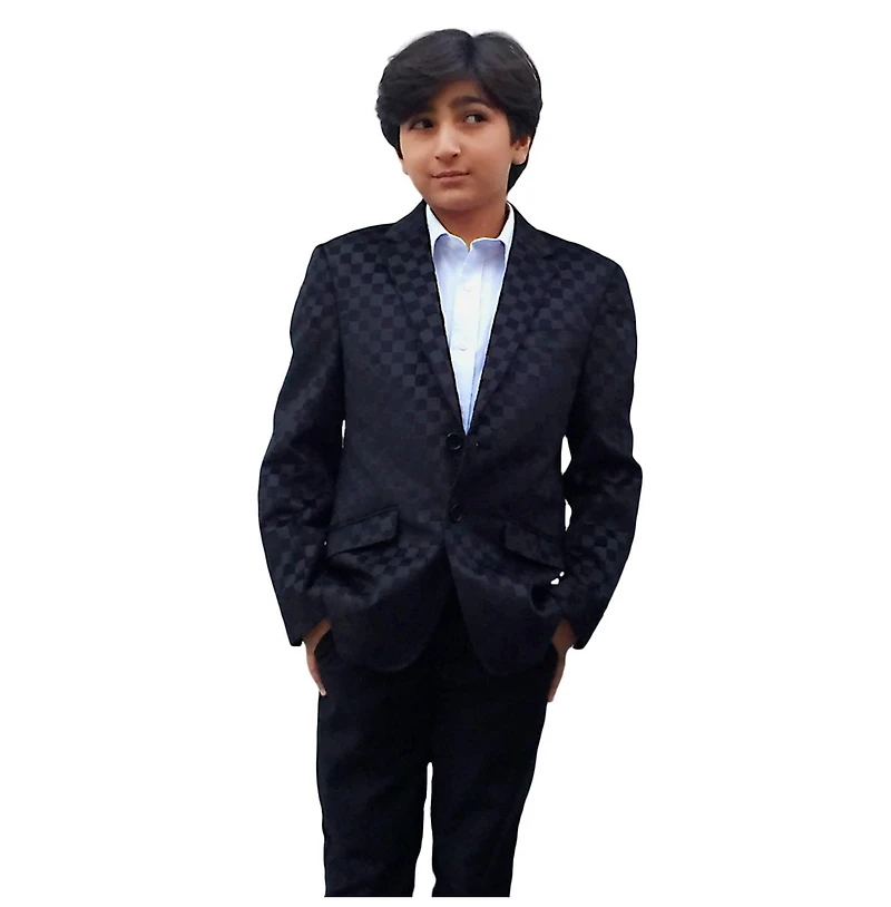 Elie Balleh Toddler Black Slim Fit Gingham Blazer