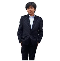 Elie Balleh Toddler Black Slim Fit Gingham Blazer