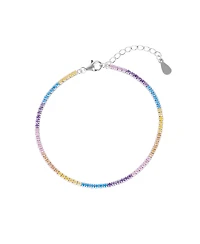 Spero London Pastel Color Colourful Sterling Silver Tennis Bracelet