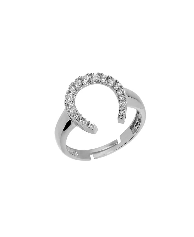 Spero London Sterling Silver Horseshoe Equestrian Ring