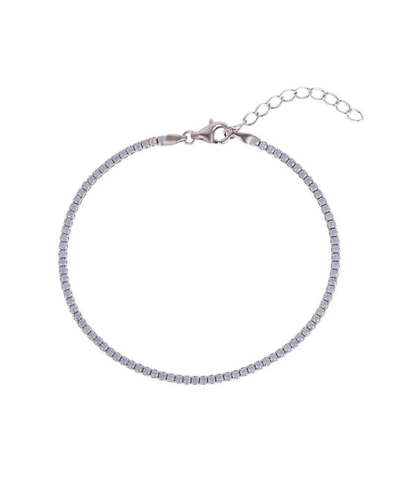 Spero London White Fine Opal Tennis Bracelet In Sterling Silver & Adjustable